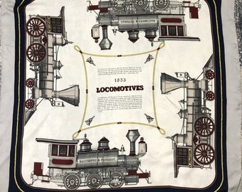 Vintage Locomotives Pattern Scarf Shawl Head Scarf Muffler Baroque Neck Scarf Foulards Authentic Designer Gifts Train Art Men Women