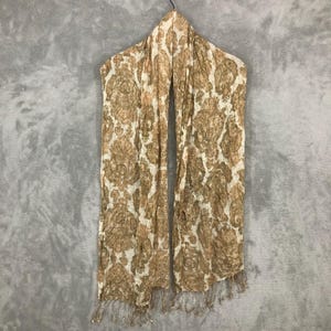 Comme Ca Ism Rayon Scarf: Abstract Brown Neck Scarf