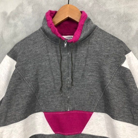 CLAYBROOKE sport design sweatshirt Vintage 1990s Claybrooke Sport Teal Color Block Zip Up Sweatshirt