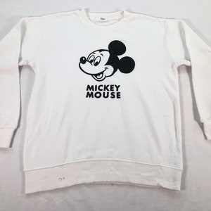 Disney Micky Maus Logo Sweatshirt, Mickey Rundhalsausschnitt, Disney Cartoon, Unisex Fit Kleine Größe
