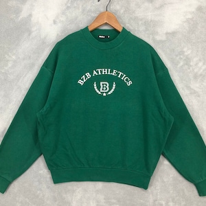 Vintage Bizzbee Sweatshirt crewneck Green Sweater Pullover Athletics Sports Size M