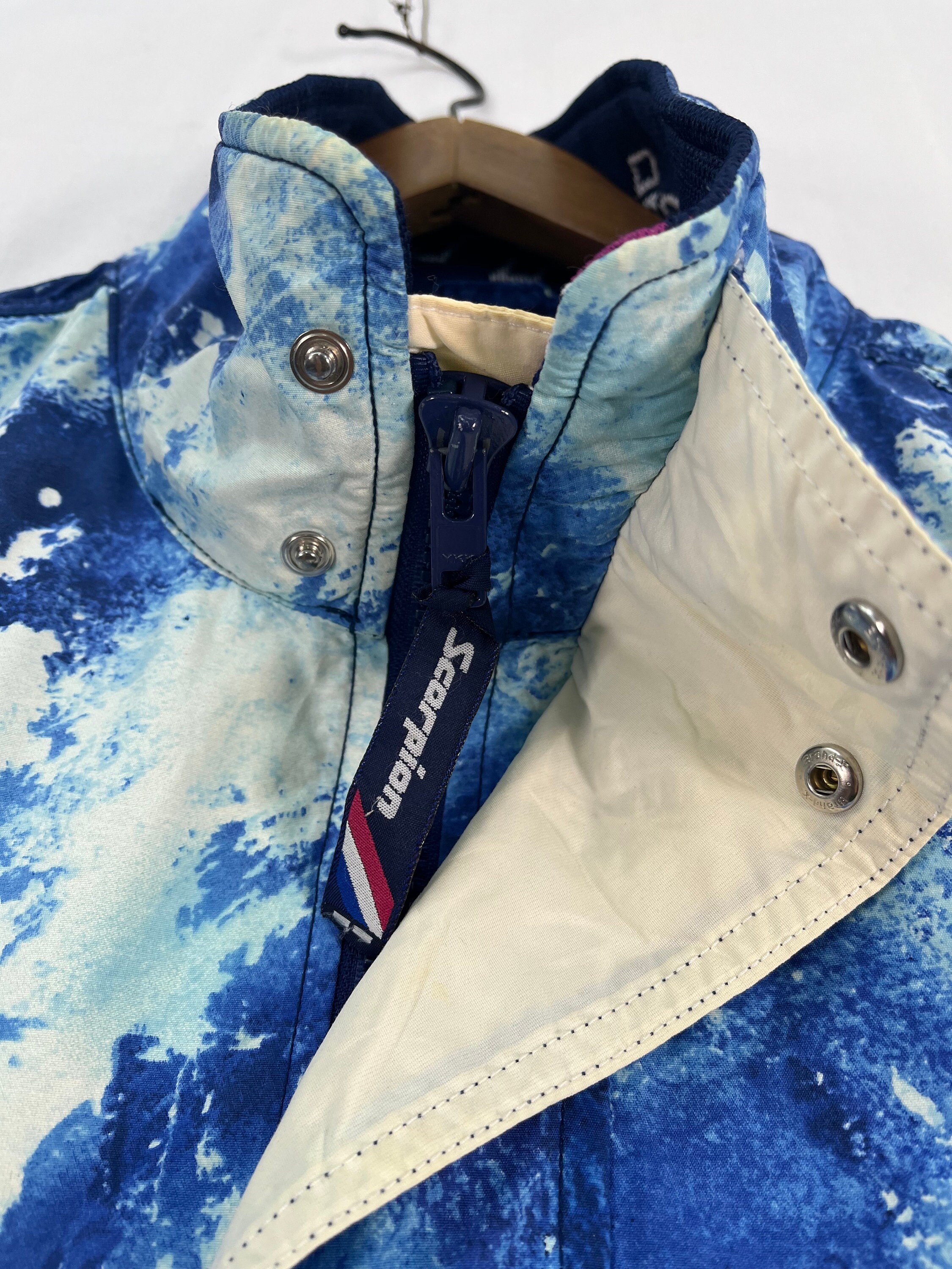 Buy Vintage Scorpion Shimano Blue Paint Pattern Jacket Windbreaker