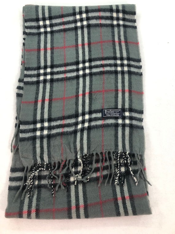 Burberry Grey Classic Check Vintage Scarf Muffler… - image 2