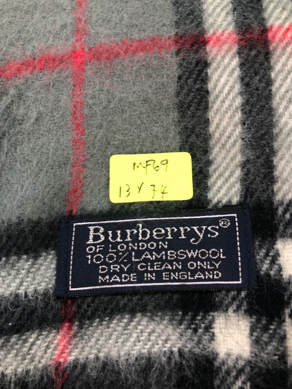 Burberry Grey Classic Check Vintage Scarf Muffler… - image 6