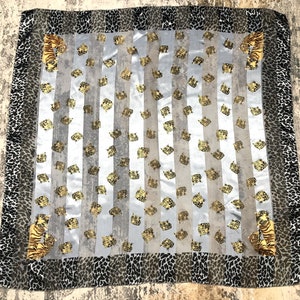 Vintage Leopard Pattern Scarf Shawl Head Scarf Muffler Neck Scarf Foulards Animal Print Scarves Luxury Gifts Men Women