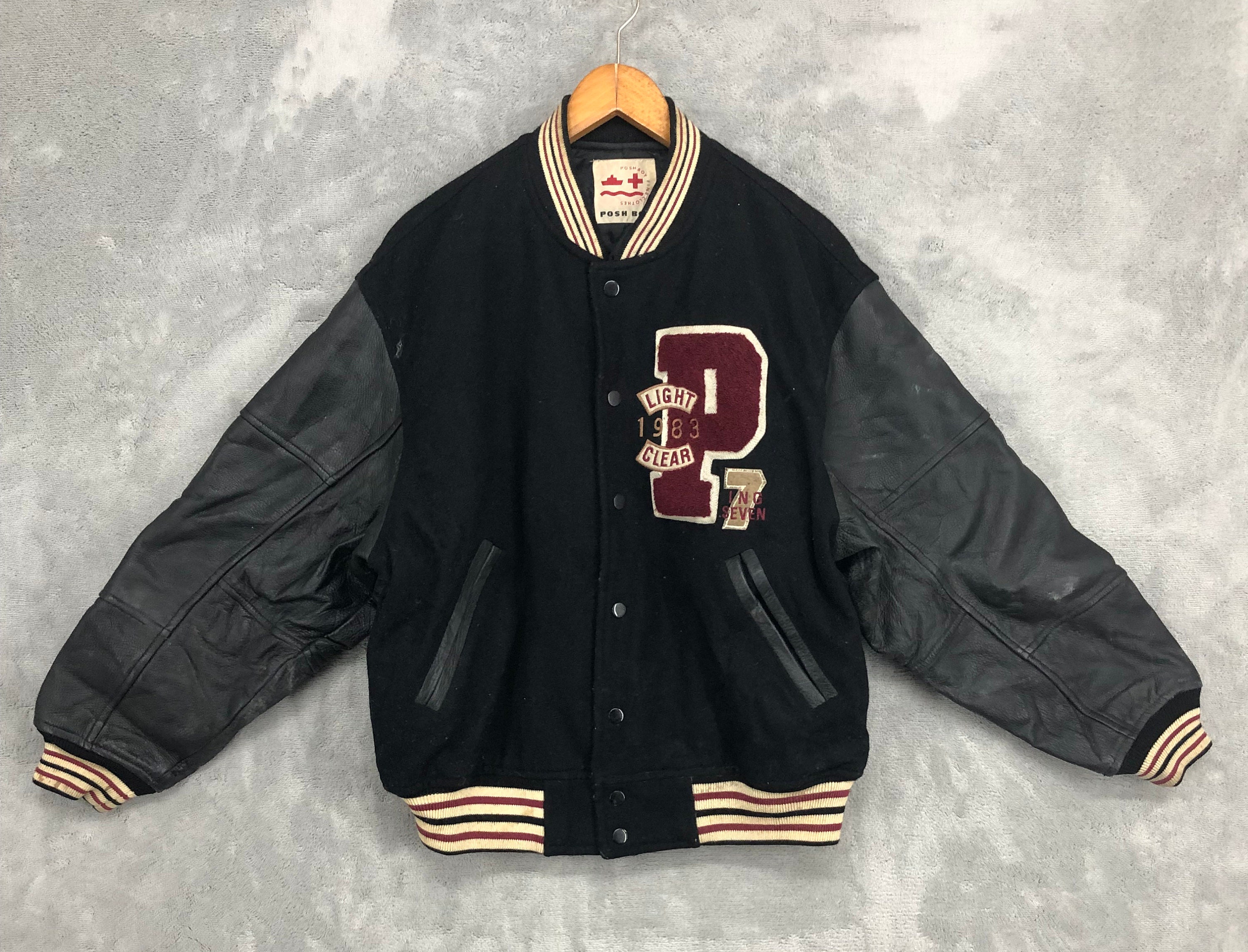 Vintage Posh Boy Varsity Wool Leather Jacket Letterman Vintage Posh Boy Varsity Wool Leather Jacket Letterman