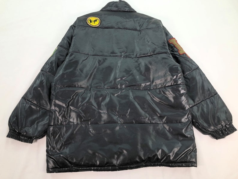 Vintage Larkins Patches Down Jacket Large Puffer Outdoor Snowboard