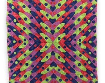 Vintage Multicolor Rainbow Handkerchief Polka Dot Neckerchief Pocket Square Authentic Designer Hanky Artwork  Luxury Gift