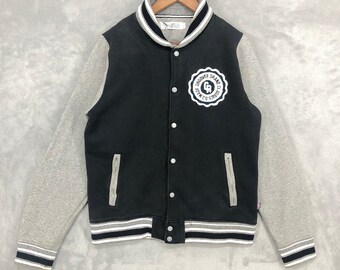 Vintage Groover Grand Varsity Jacket - Snap Button Cotton Blend, Size L