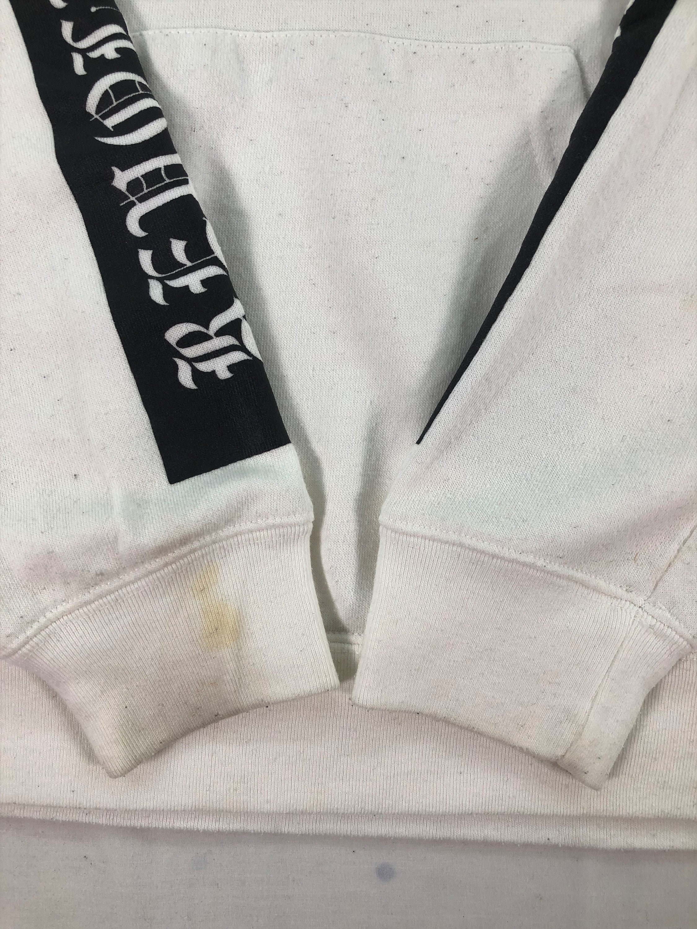 海外ブランド  Double Brand Japanese Focus Sweatshirt White Hoodie, Clothing
