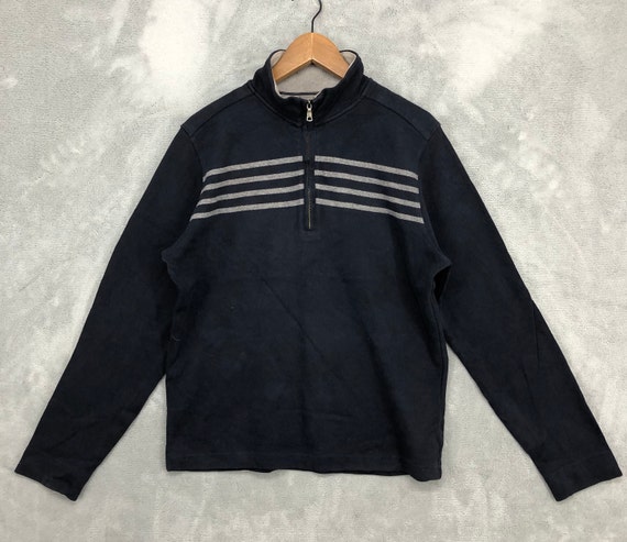 Vintage Banana Republic Media Cremallera Sudadera Azul Jersey Jersey Rayas Sueter Hombres Mujeres ropa de calle al aire libre Tamano de regalo M Etsy Mexico