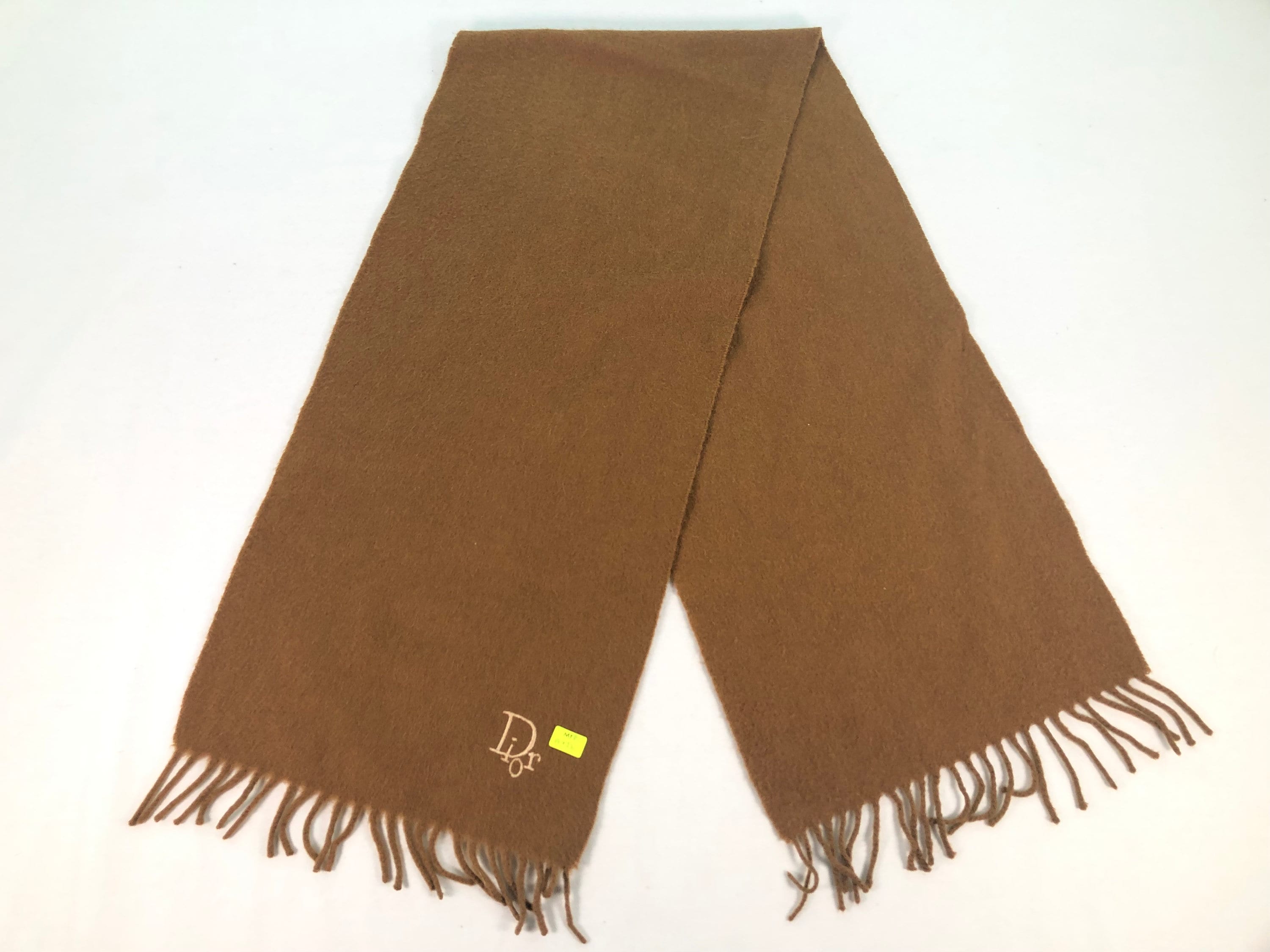 Christian Dior Cashmere Brown Vintage Scarf Muffler Wool