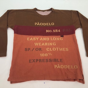 Japanese Brand PAO DE LO Heavy Cotton Shirt, Long Sleeve shirt , Crewneck T Shirt, Fashion , Unisex Large size