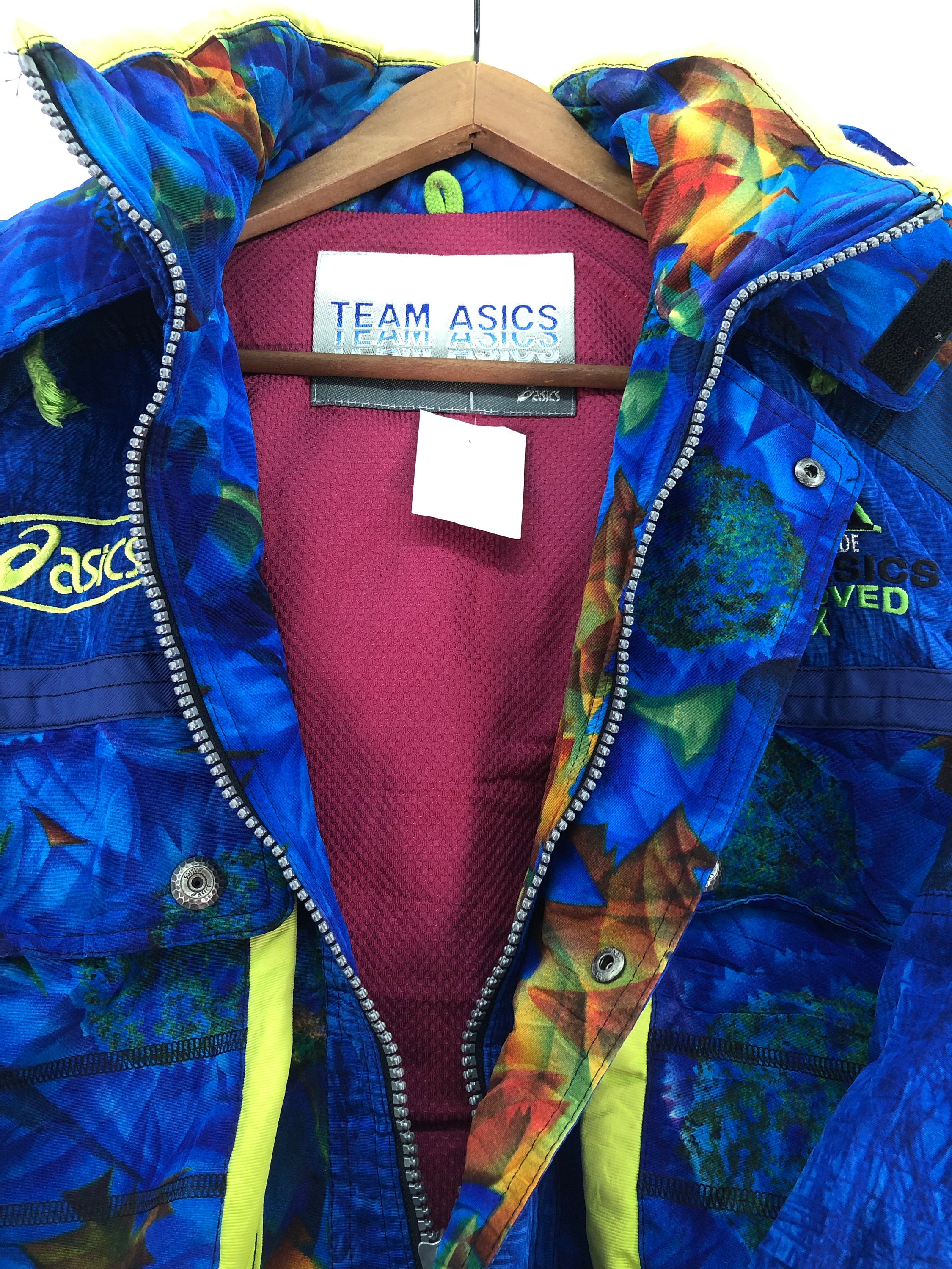 Giacca da sci vintage anni 90 Team Asics motivo fiori grande da snowboard montagna moda taglia L Etsy Italia