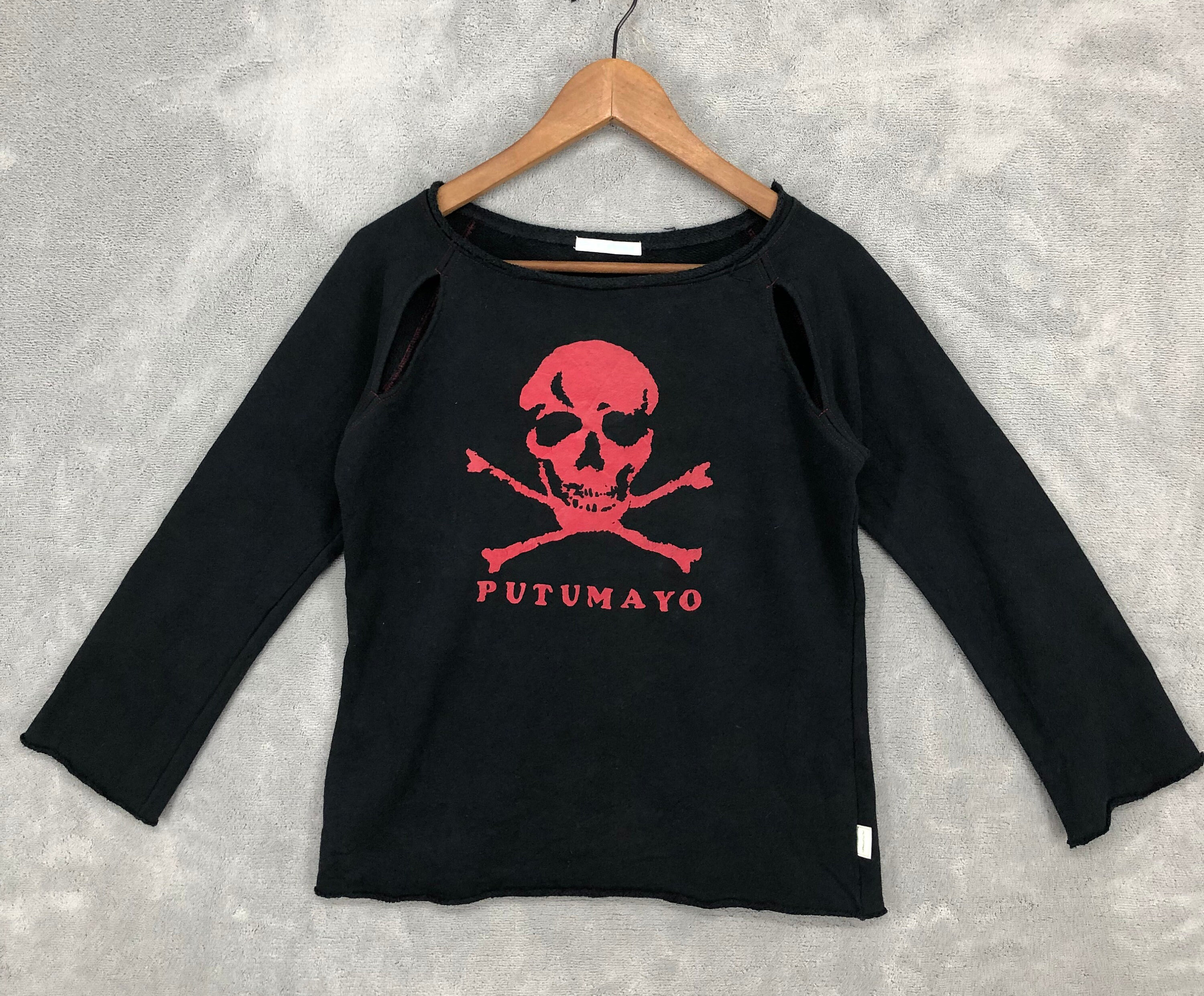 Japanese Brand Putumayo Skull Jumper Cropped Sweater Women