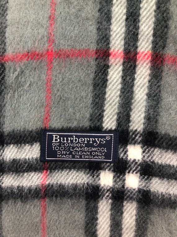 Burberry Grey Classic Check Vintage Scarf Muffler… - image 5