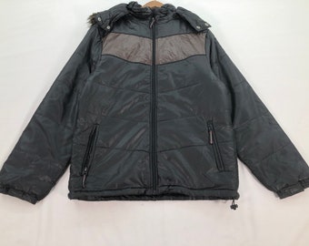 Sudadera con capucha de piel de dos tonos, chaqueta acolchada para mujer, ropa de esquí informal grande para snowboard, talla L