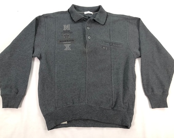 Vintage MAGIXSON Collar Sweatshirt, Gray Jumper,Casual Sweater, Unisex Small size