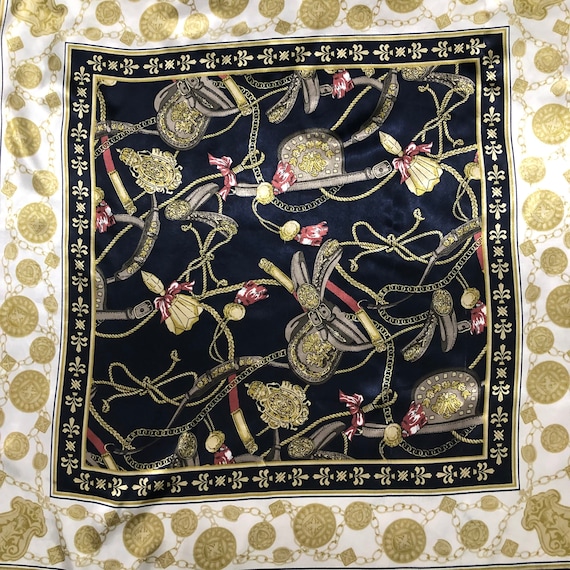 Vintage Baroque Silk Scarf Shawl Head Scarf Muffl… - image 2