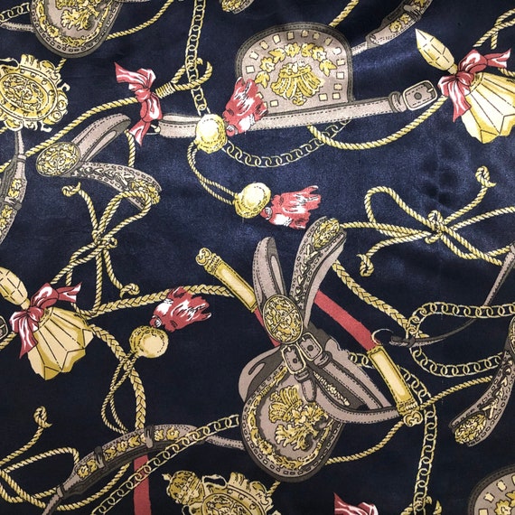 Vintage Baroque Silk Scarf Shawl Head Scarf Muffl… - image 3