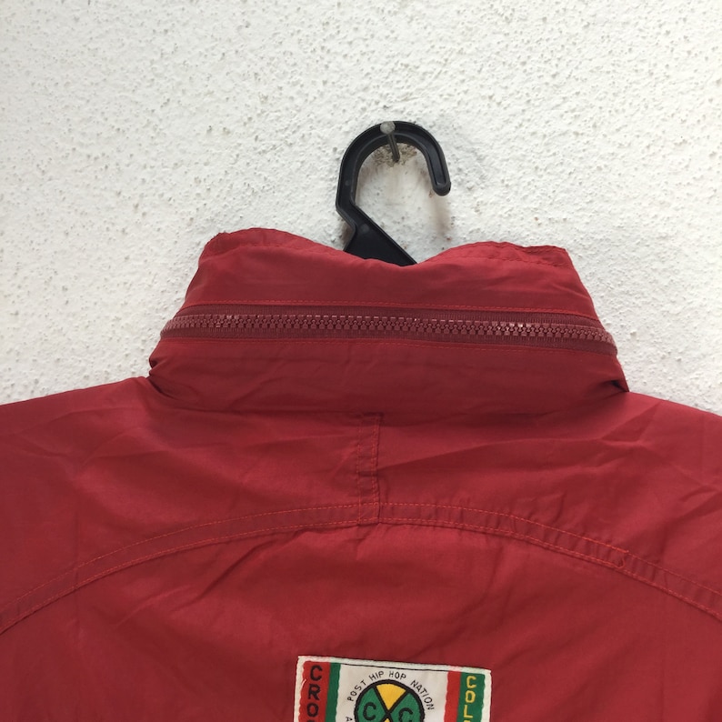 Vintage 90s Cross Colours Hidden Hood Windbreaker Jacket Embroidered ...