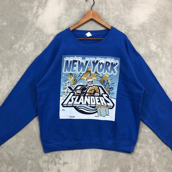 Vintage New York Islanders Sweatshirt Nhl Crewneck Blue New York Islanders Parody Sweater New York Ice Hockey Jumper  Sports Unisex Size XL