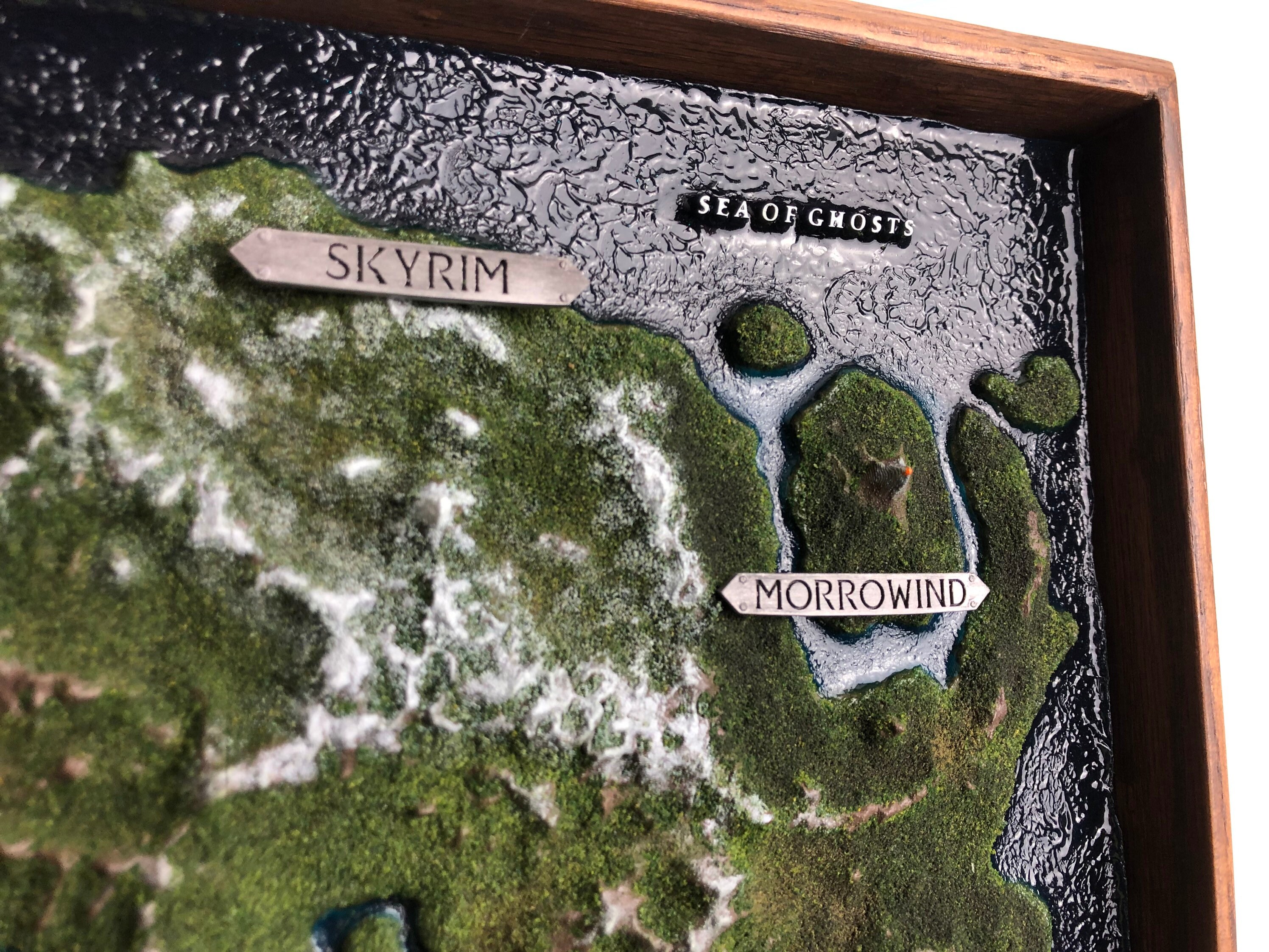 Skyrim Topographic World Map Gamer Decor Skyrim Decor Etsy