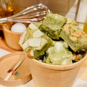 2 Cups of Matcha Bites | Available in 4 Flavors | Green Tea Dessert Treats | Matcha White Chocolate Brownies