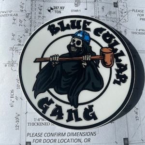 Blue collar gang | construction sticker| hard hat sticker | waterproof vinyl