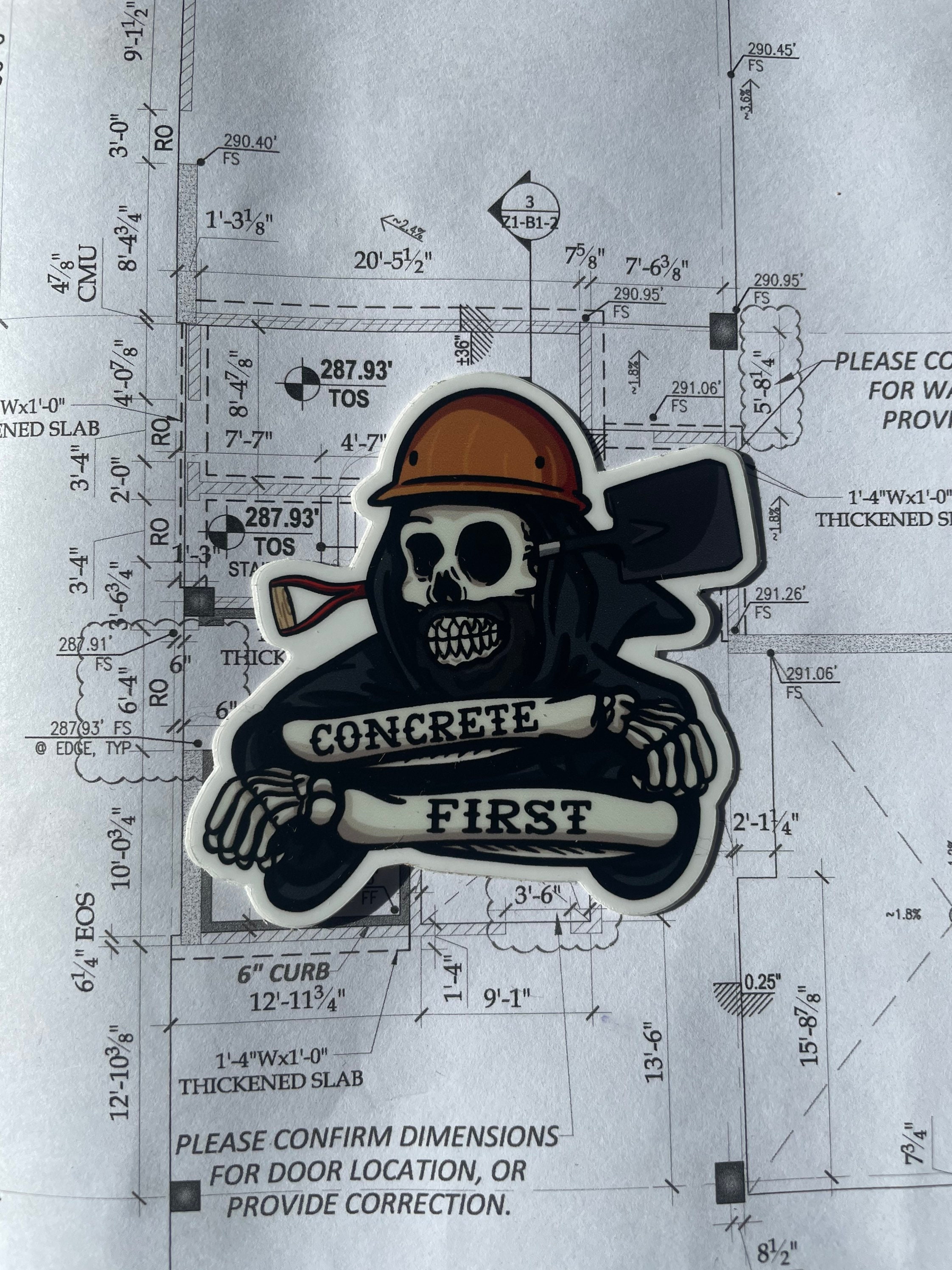Concrete First Sticker - Etsy