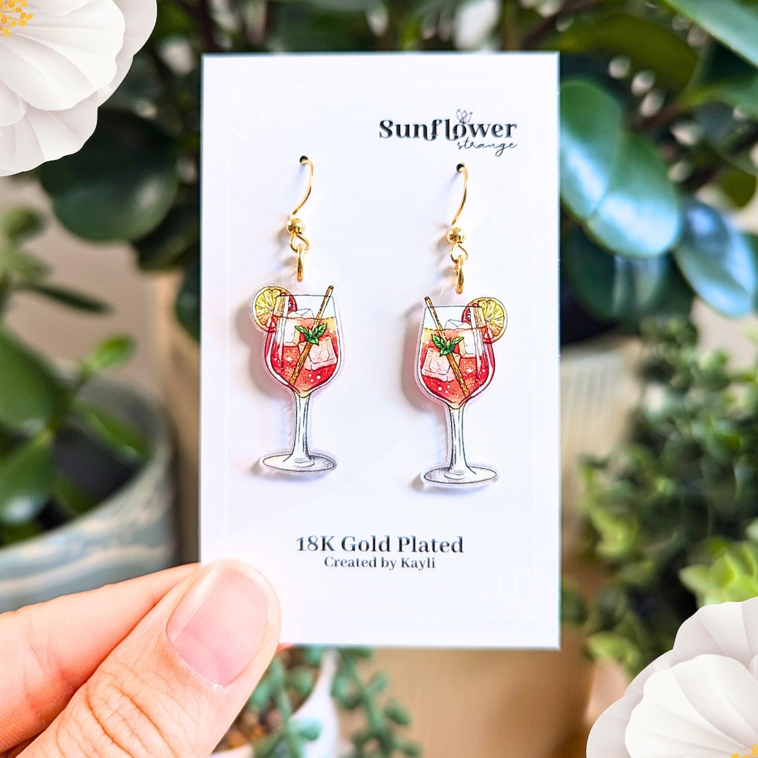 3 Paar Aperol Ohrringe Set - Zitrone, Orange & Pfirsich Design Für Frauen