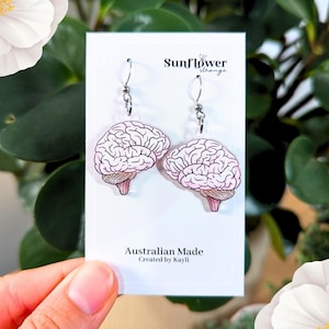 Brain Earrings | Hypoallergenic base, Waterproof charm & Lightweight Gold Options