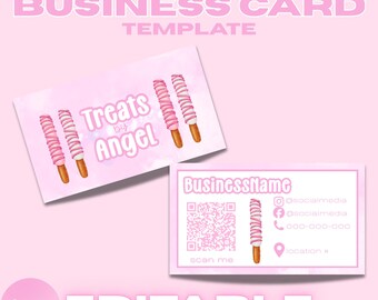 Bewerkbaar bakkerijvisitekaartje, social media-logo (digitale download van Canva)