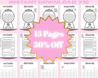 Trackerbundel met 15 pagina's | Stemming, slaap, lezen, energie, tarief dag (digitale download) ADHD