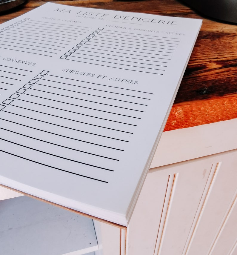 My Grocery List | Notepad | Notepad in French | 50 Pages | Possibility ...