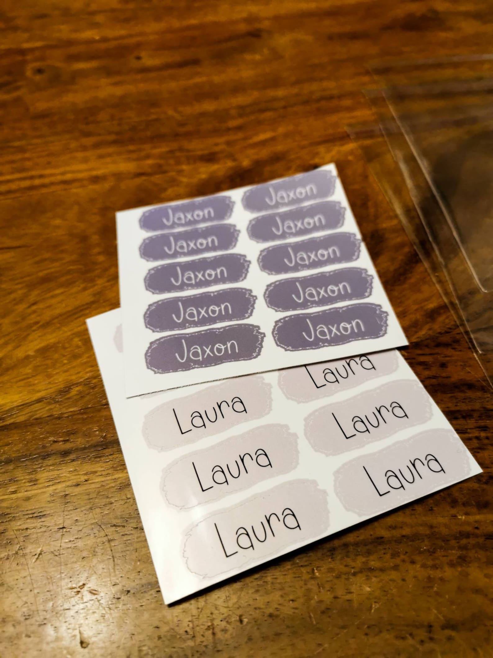 Custom Name Vinyl Stickers Sheet | 10 per Sheet | Pack of 10 | Tag ...