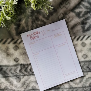 My Daily Plans Notepad/25 or 40 sheets/ Daily Planner/ Summer Notepad/ Seasonal notepad/ to do notepad/ priorities notepad/ summer launch/