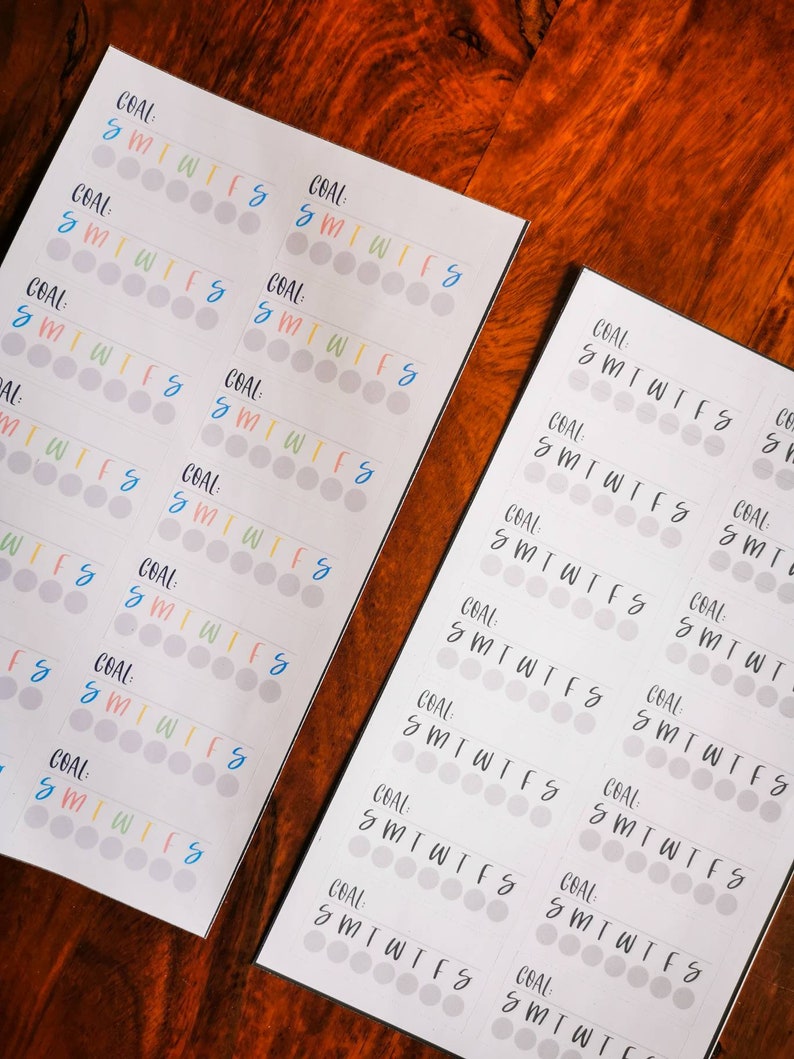 Weekly Habit Tracker Planner Sticker Sheet (14 per Sheet) / Planner ...