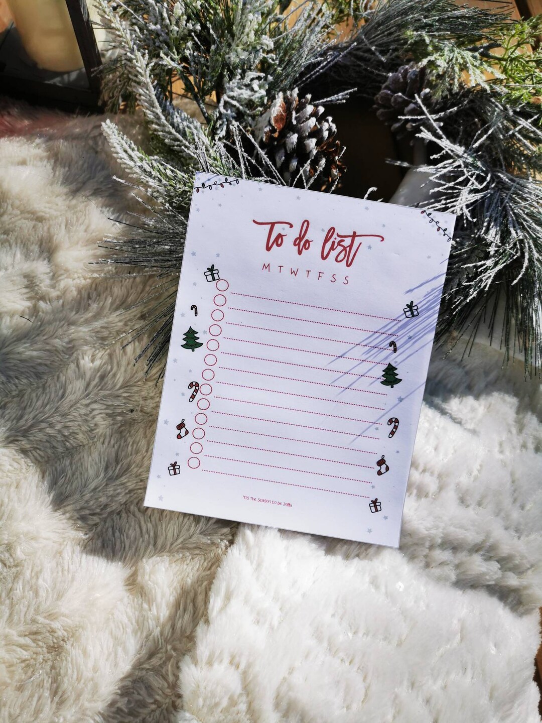 To Do List Notepad 50 Pages Cardstock Support Christmas Etsy