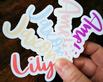 Custom Name Vinyl Sticker / Personalized name sticker / Waterproof/Impermeable /Laptop Stickers / Waterbottle stickers/