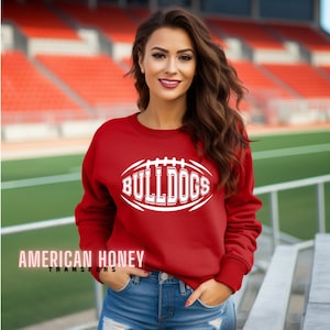 Ready To Press Bulldogs Football WHITE Screen Print Transfer, Plastisol Ink Screen Print Transfer, Football Screen Print Transfers