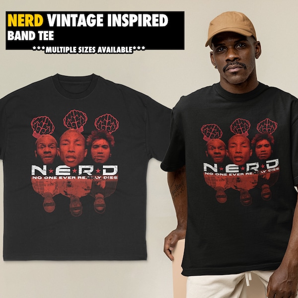 T-shirt de bande d'inspiration vintage N.E.R.D