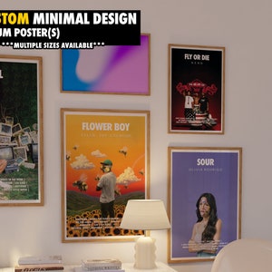 Minimalistyczny plakat muzyczny okładka albumu niestandardowy plakat do druku / nowoczesny wystrój pokoju / album ścienny / pomysł na spersonalizowany prezent muzyczny dla niego dla niej
