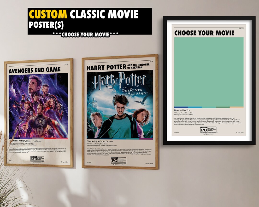 Classic Custom Movie Poster Print / Modern Room Decor / Movie Wall Art ...