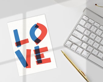 Valentines Love 4x6 Card Printable Digital Download Illustration