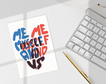 Valentines Relationship 3.5x5 Card Printable Digital Download Illustration