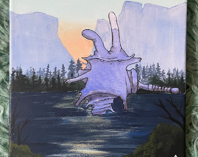 Drip Monsters Painting: Original Acrylic & Watercolor Art