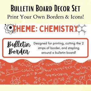 Chemistry Bulletin Board Classroom Decor for Science Teachers, Science Classroom Decor, Classroom Setup, DIY Science Classroom, Printable