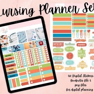 Nursing Planner Pack. Digital Sticker Sheet For Science, Biology, Anatomy, Nursing Stickers, Human body, Medical school, GoodNotes Sticker