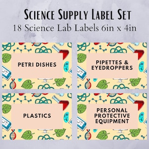 Science Lab Label Set, Science Classroom Décor, Science labels, biology, chemistry, middle school, classroom supplies, Science teacher